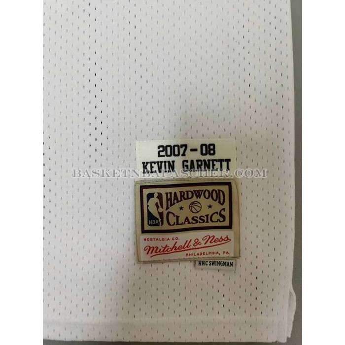 Maillot Boston Celtics Kevin Garnett NO 5 Mitchell & Ness 2007-08 Blanc